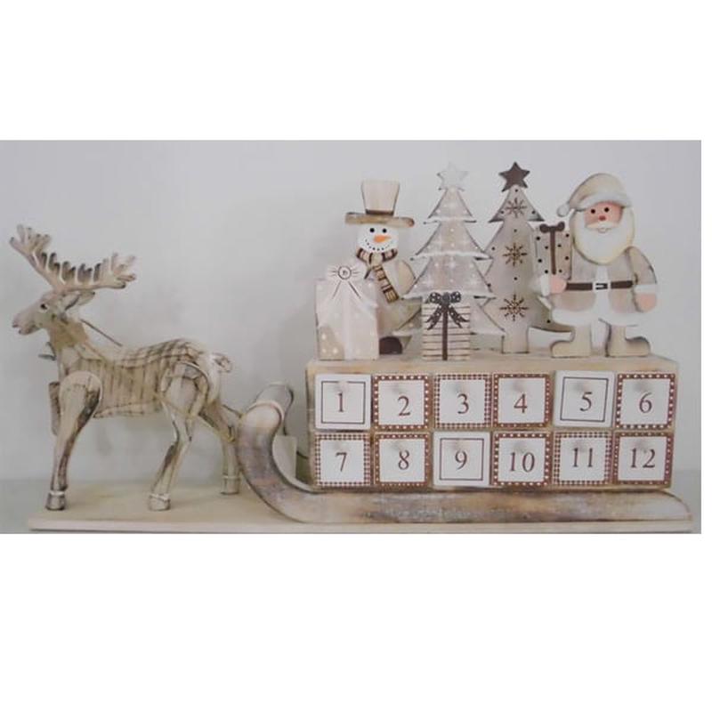 Wooden Deer with Sled & Calendar 44x7x23 - Default Title