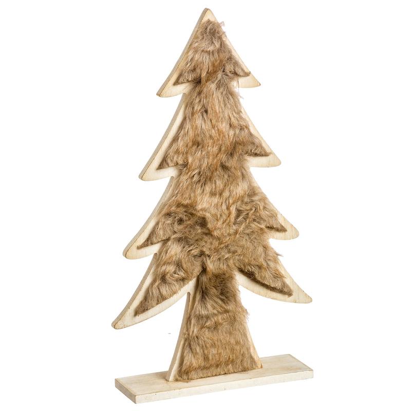 Wooden Tree with Fur 20x39cm - Default Title