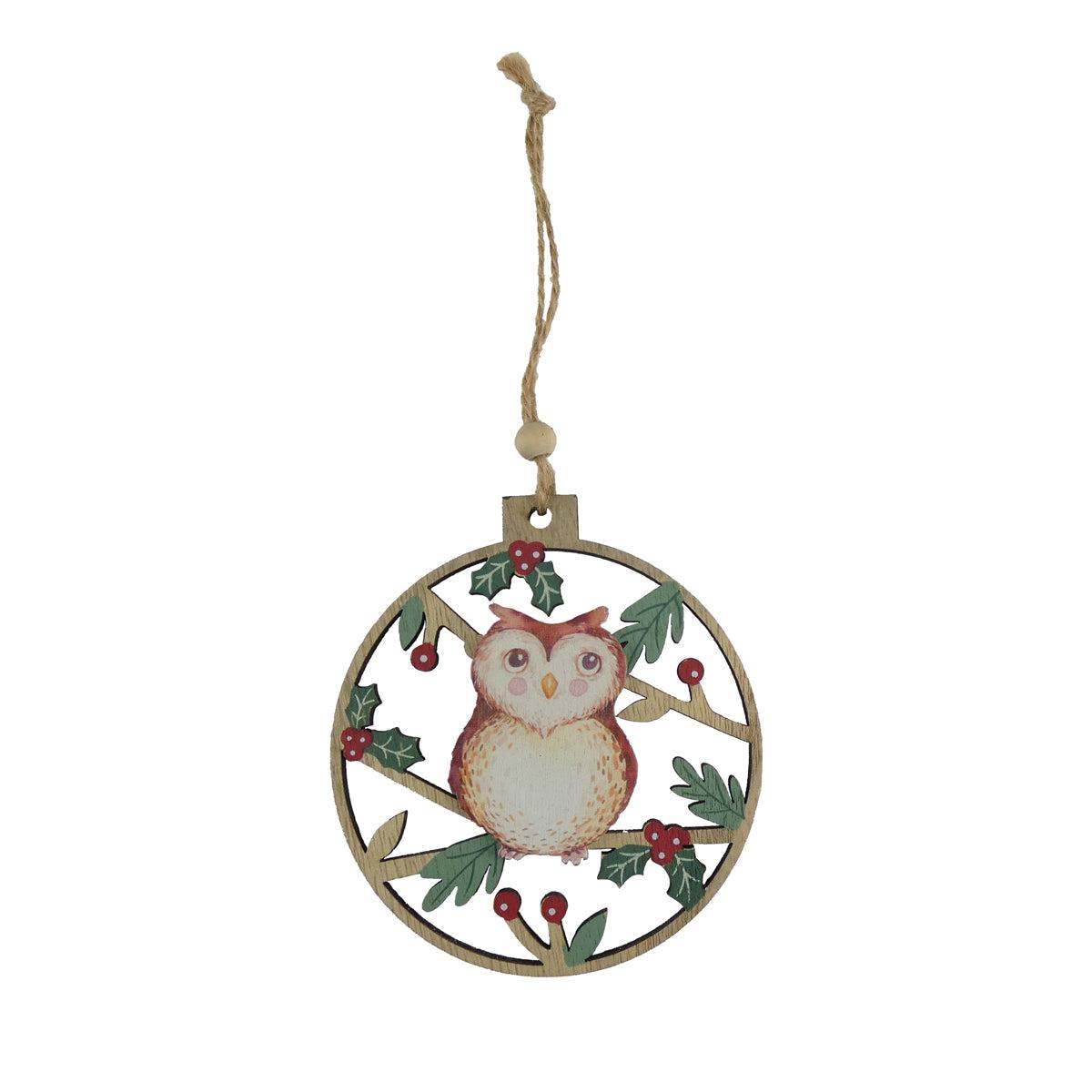 12cm Wooden Owl Hanger