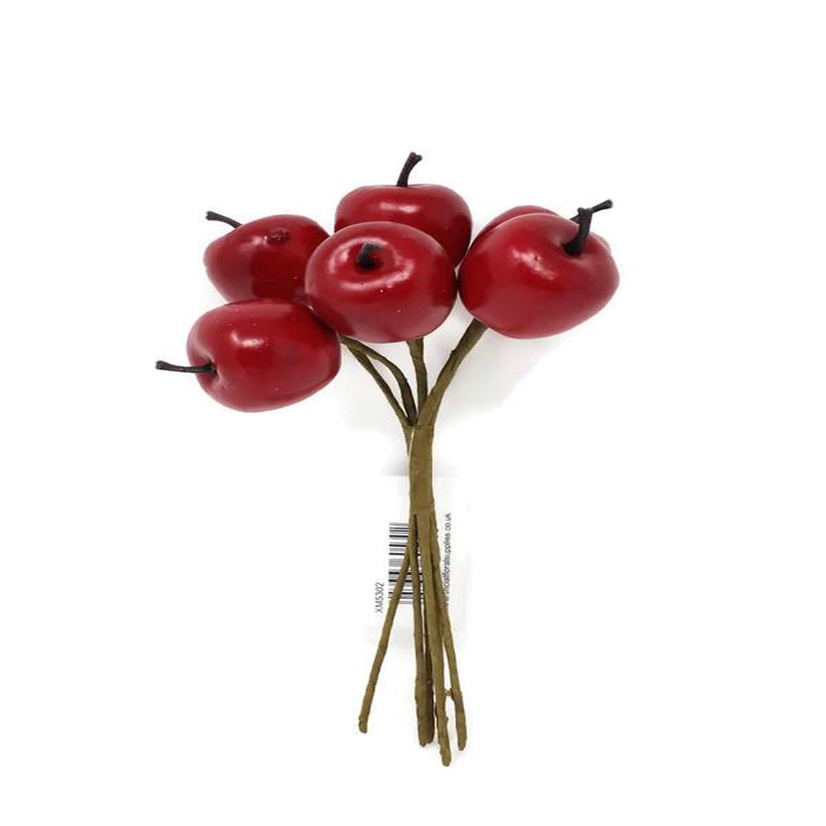 6 Stem Red Apple Bundle 2.5 x 12cm