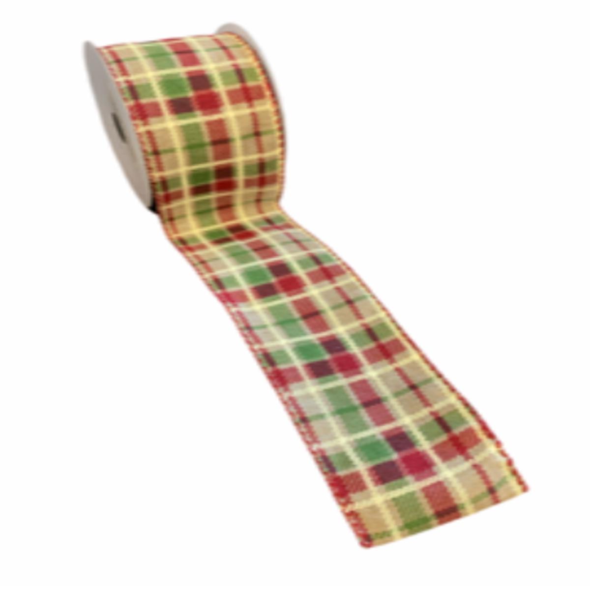 63mm x 10yds Highland Tartan Wired Edge Ribbon