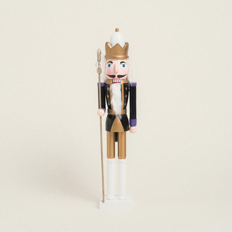 Black Nutcrackers with Wooden Hat 25cm - Default Title