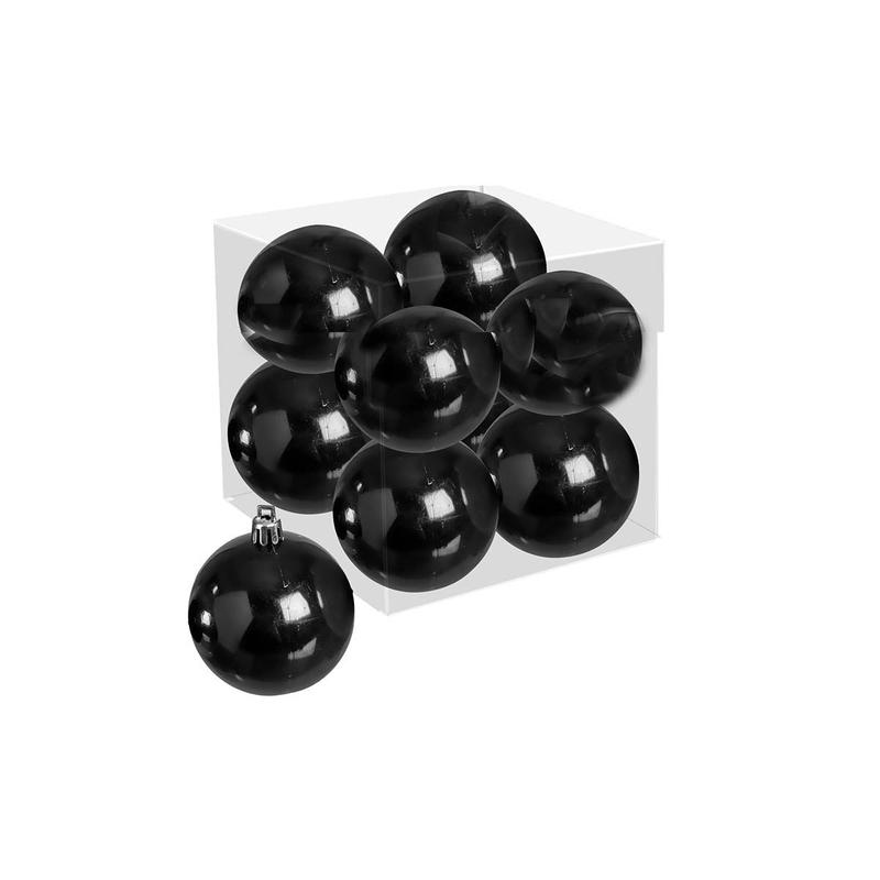 Black Plastic Ball S/4 10cm - Default Title