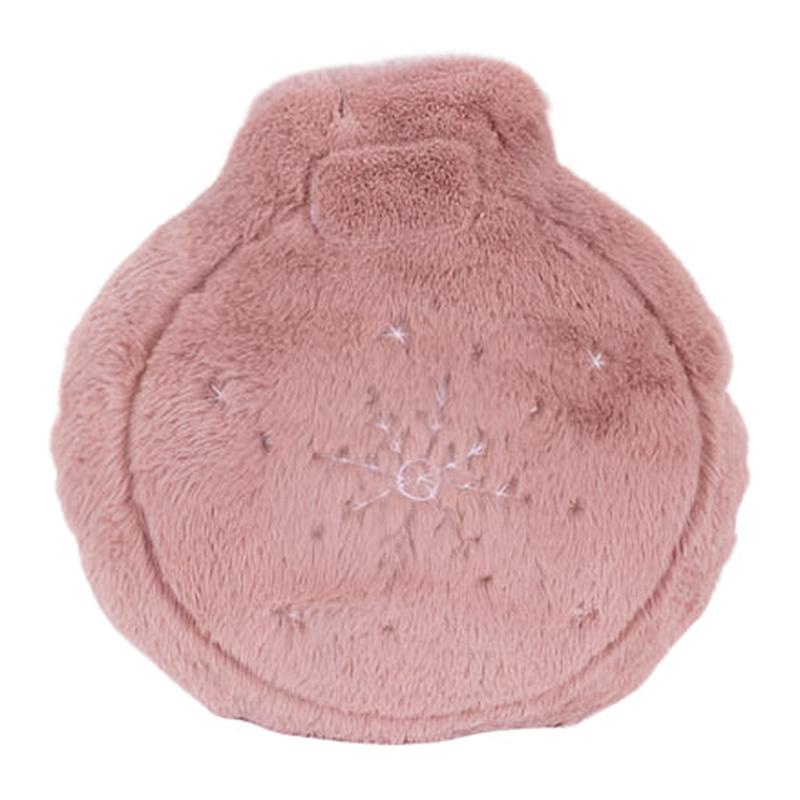 CHRISTMAS BALL PILLOW PINK FUR WITH SNOWFLAKE 32x4x34 - Default Title