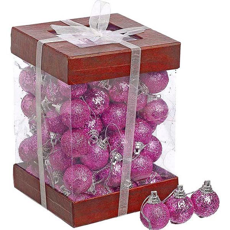 Christmas Felt Balls Pink S/96 3cm - Default Title