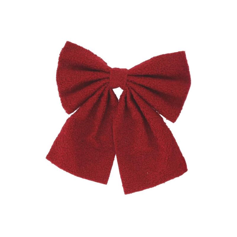 Decorative Red Bow Made of Boucle Fabric 25x25cm - Default Title