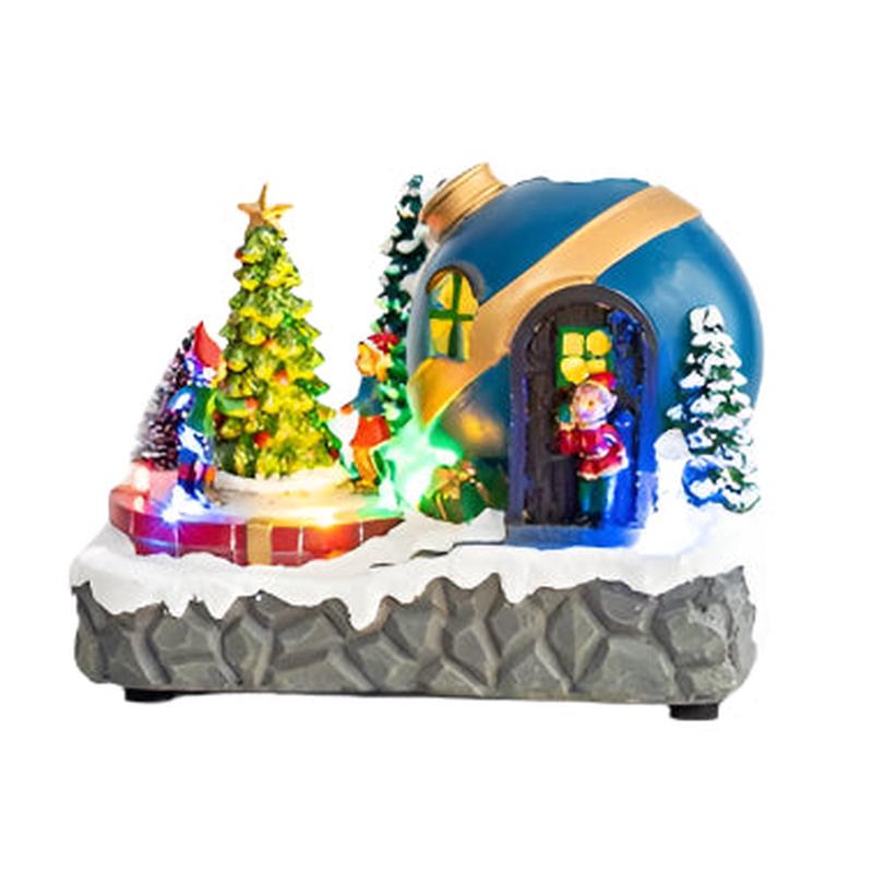 ELVES' HOUSE BALL 6 LED WITH TRANSFORMER WITH MOVEMENT 20x25x18 - Default Title