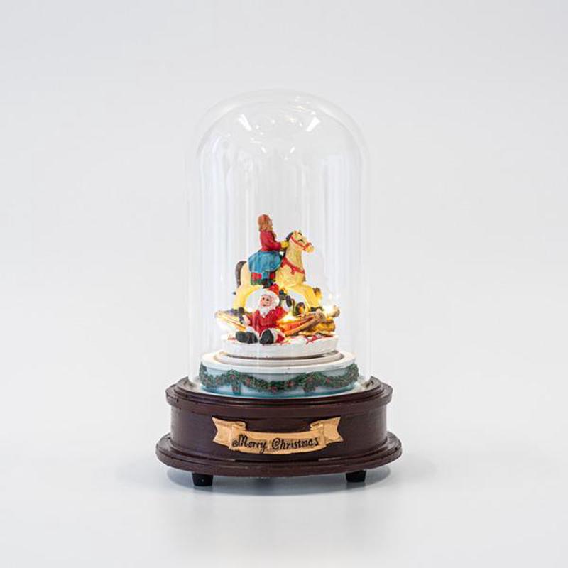 GLASS DOME WITH HORSE AND CHILD INSIDE THE BATTERY WITH MUSIC AND MOVEMENT 14x14x20 - Default Title