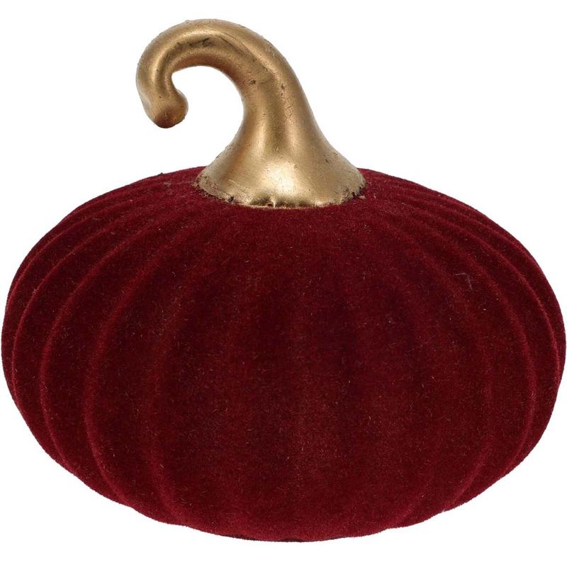 Glass Pumpkin with Burgundy Velvet 10x10cm - Default Title