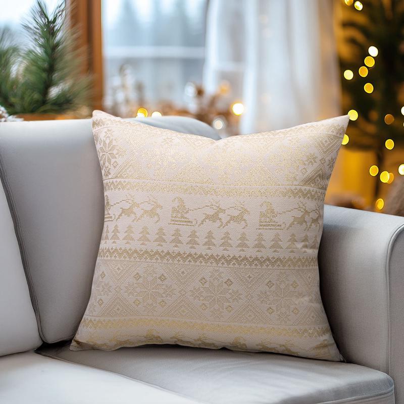 Jacquard Pillowcase Traditional with Gold Patterns 40x40cm - Default Title