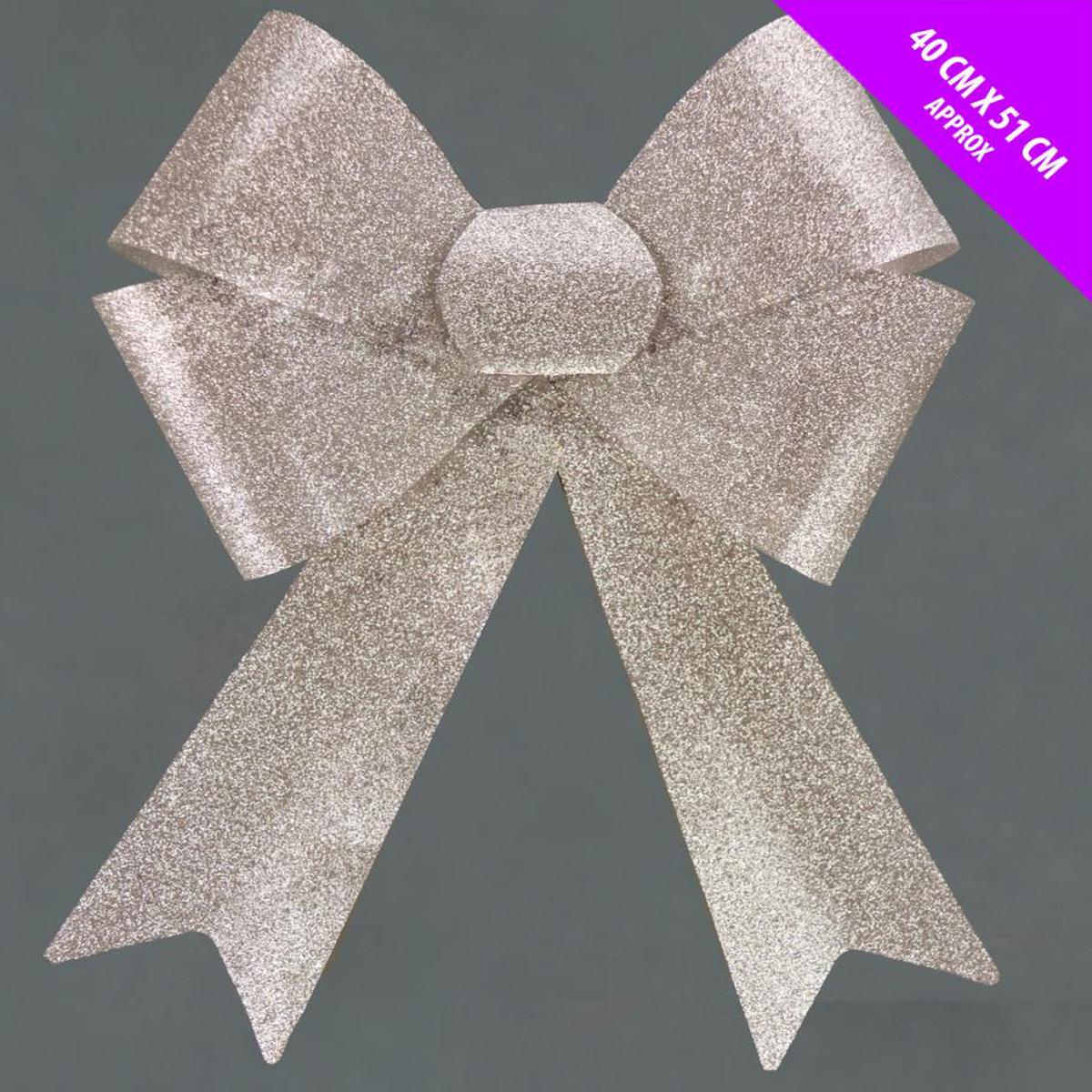 Jumbo Glitter Bow - 40 x 51cm - Champagne Gold