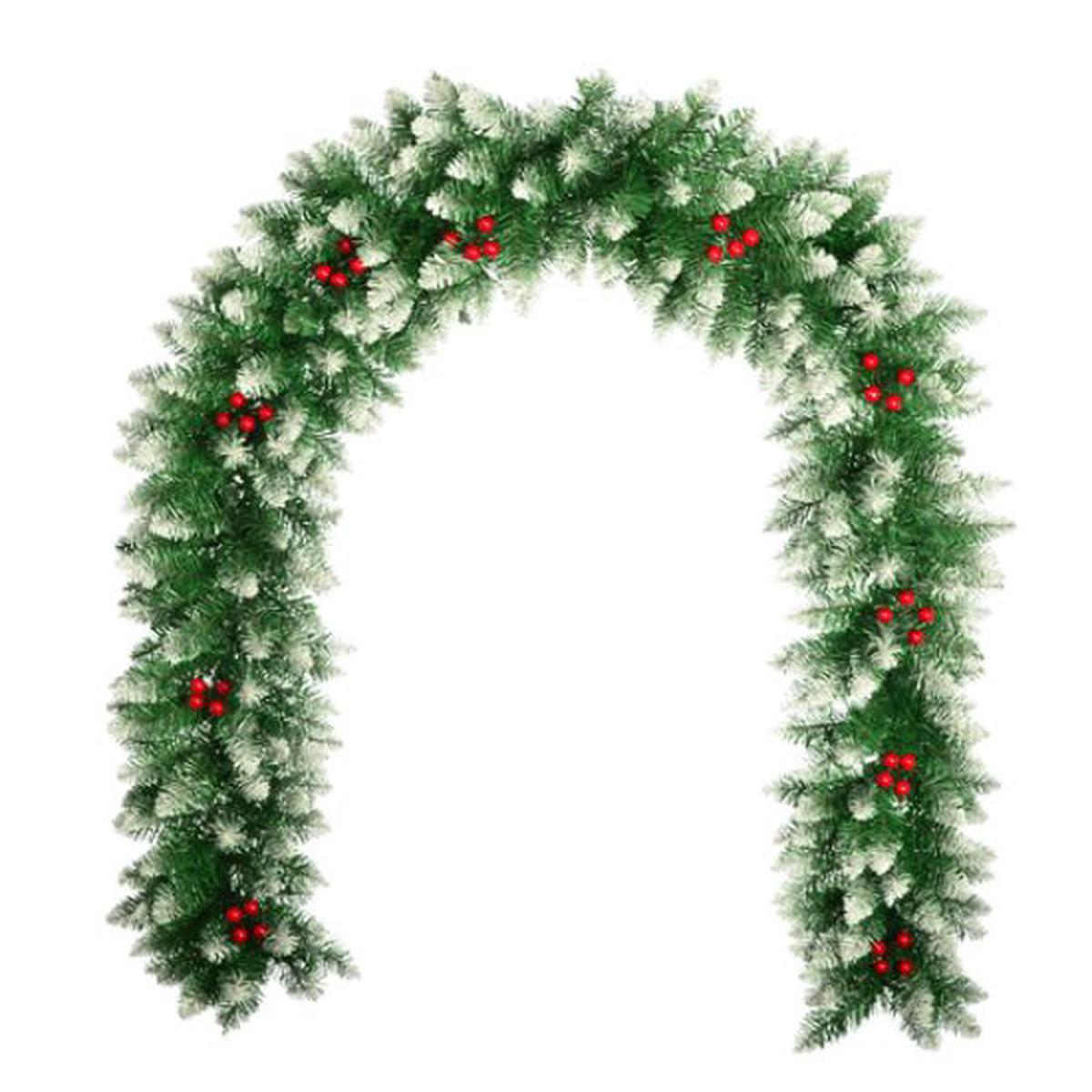 Large 9ft Green Spruce Pine & Berry Garland - 270cm
