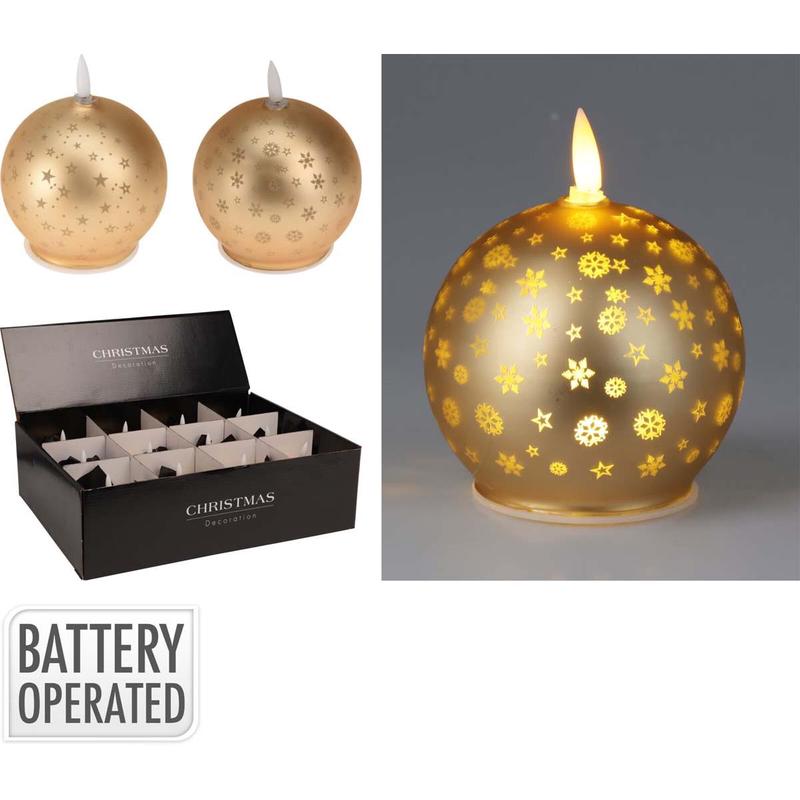 LED Candle Ball Gold 10cm - Default Title