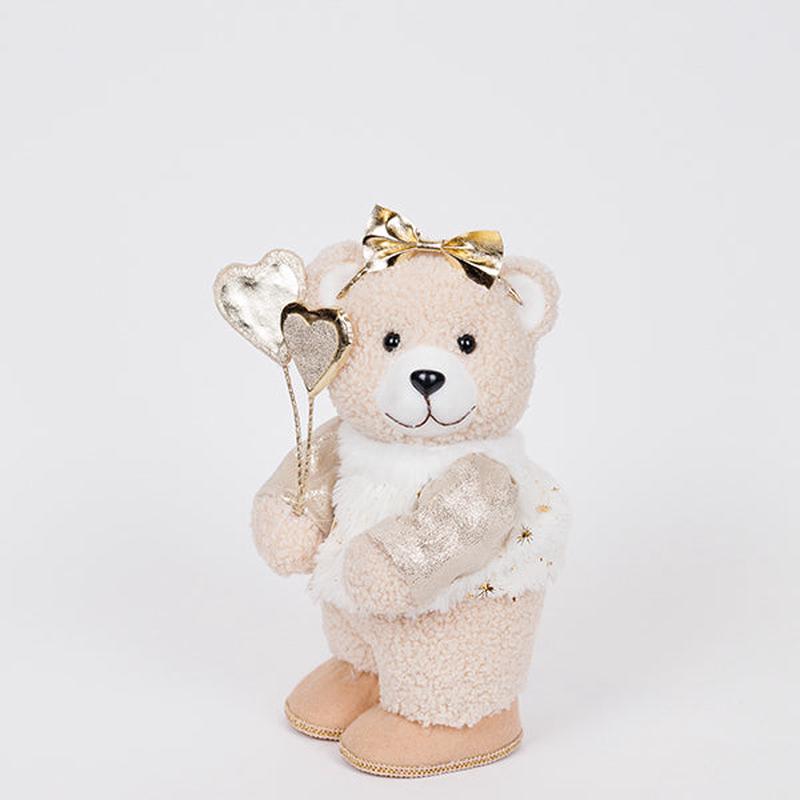 LITTLE BEAR WITH CHAMPAGNE CLOTHES AND BOW 14x18x31