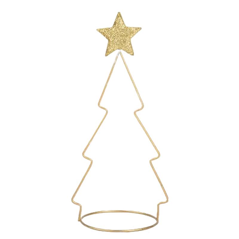 Metal Fir Tree with Gold Star 1022cm - Default Title