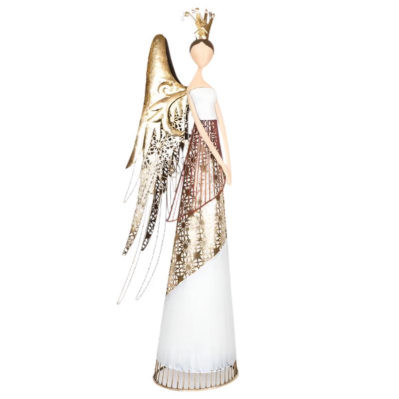METAL PRINCESS WITH WHITE GOLD DRESS 31x14x77 - Default Title