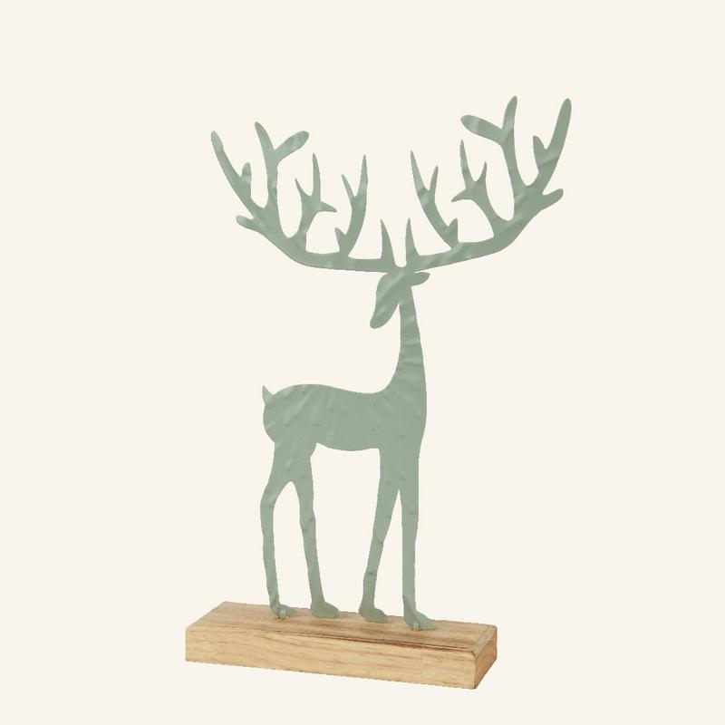 Metal Reindeer with Base Light Green 20x5x31 - Default Title