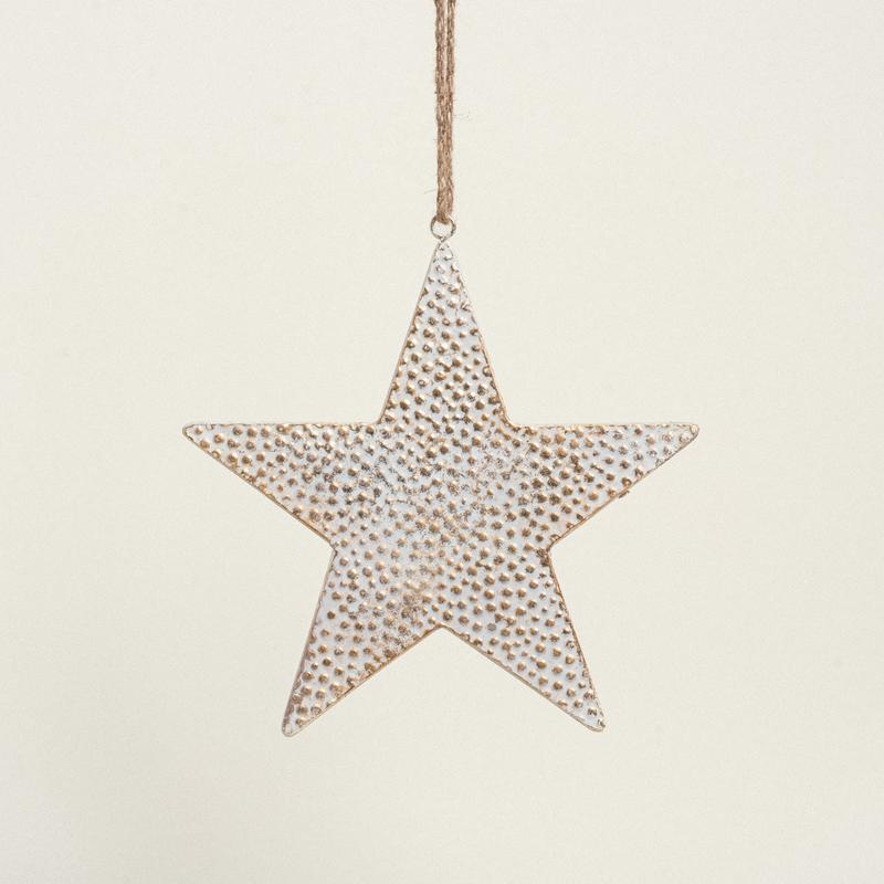 Metal Star White/Gold 31cm - Default Title