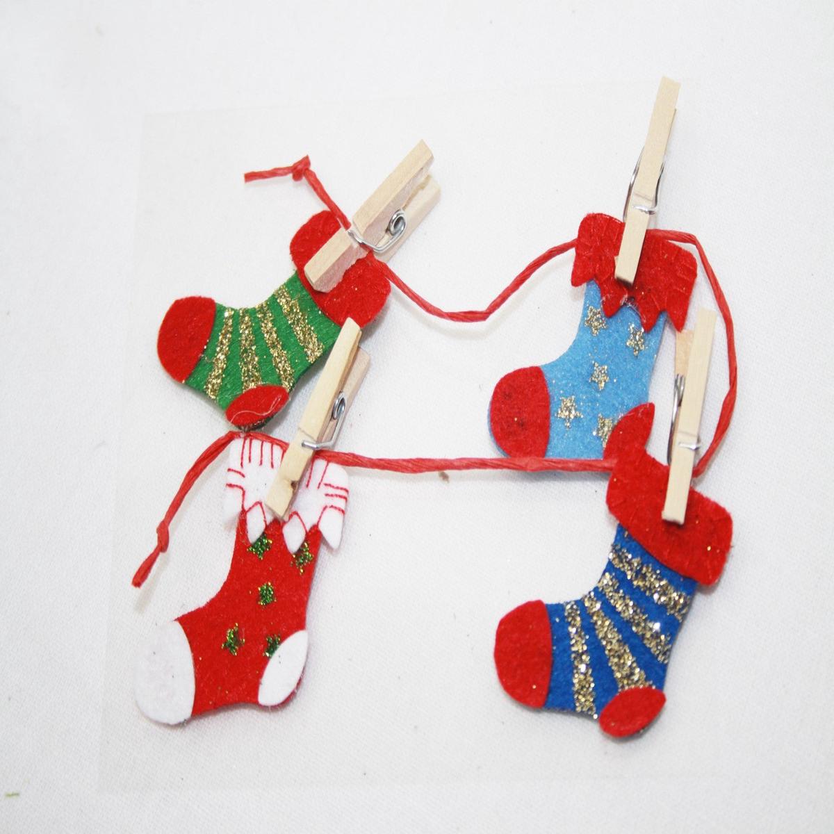 Mini Christmas Stocking Washing Line Stickers