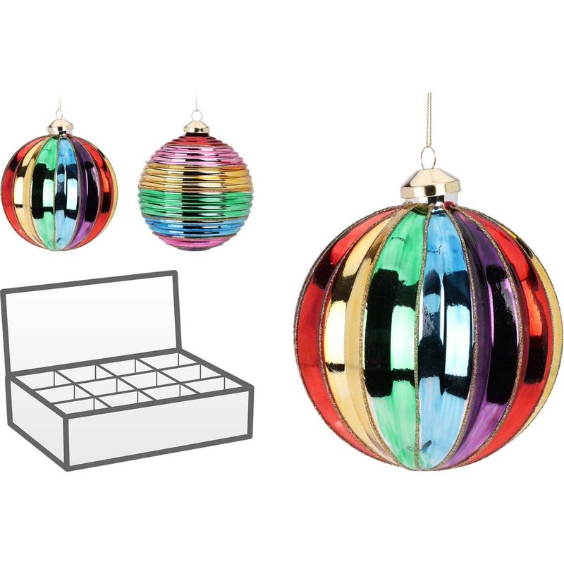 Multi Glass Ball 15cm 2 Pieces