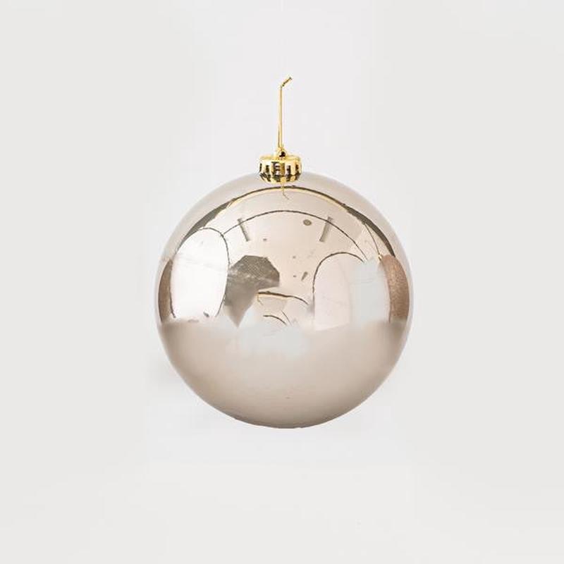 PLASTIC BALL CHAMPAGNE GLOSSY SET OF 3 PCS 15cm - Default Title