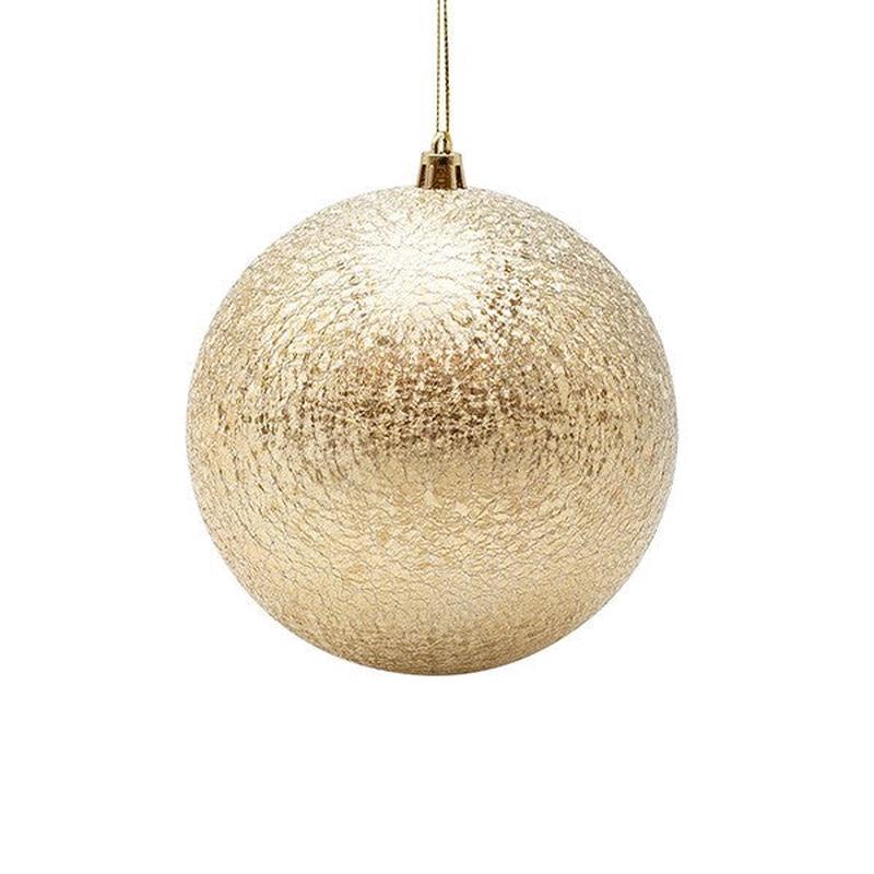 PLASTIC BALL GOLD WITH SATIN FINISH SET OF 2 PCS 12cm - Default Title