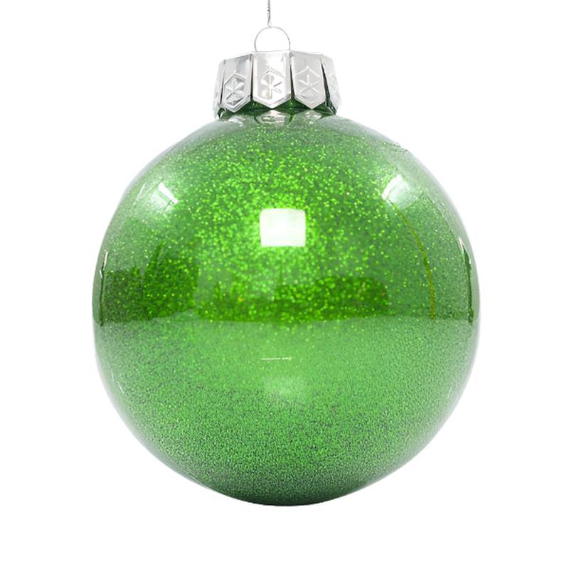 PLASTIC PET BALL GREEN GLOSSY WITH GLITTER SET OF 2 PCS 13cm - Default Title