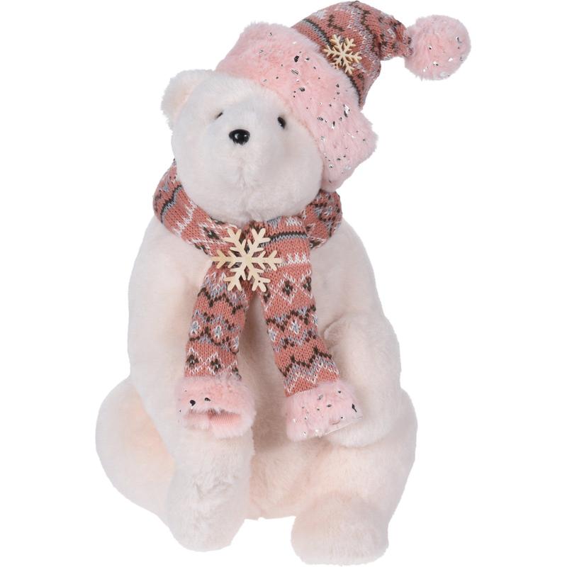 Polar Bear Furry White-Pink 21x22x35 - Default Title