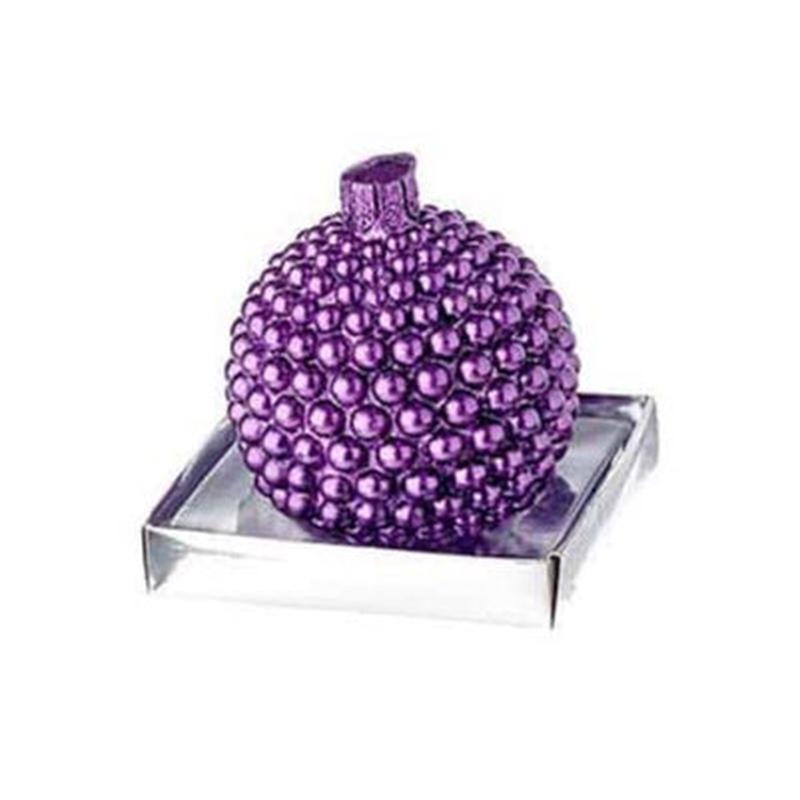 Purple Ball Candle with Pearls 10cm - Default Title