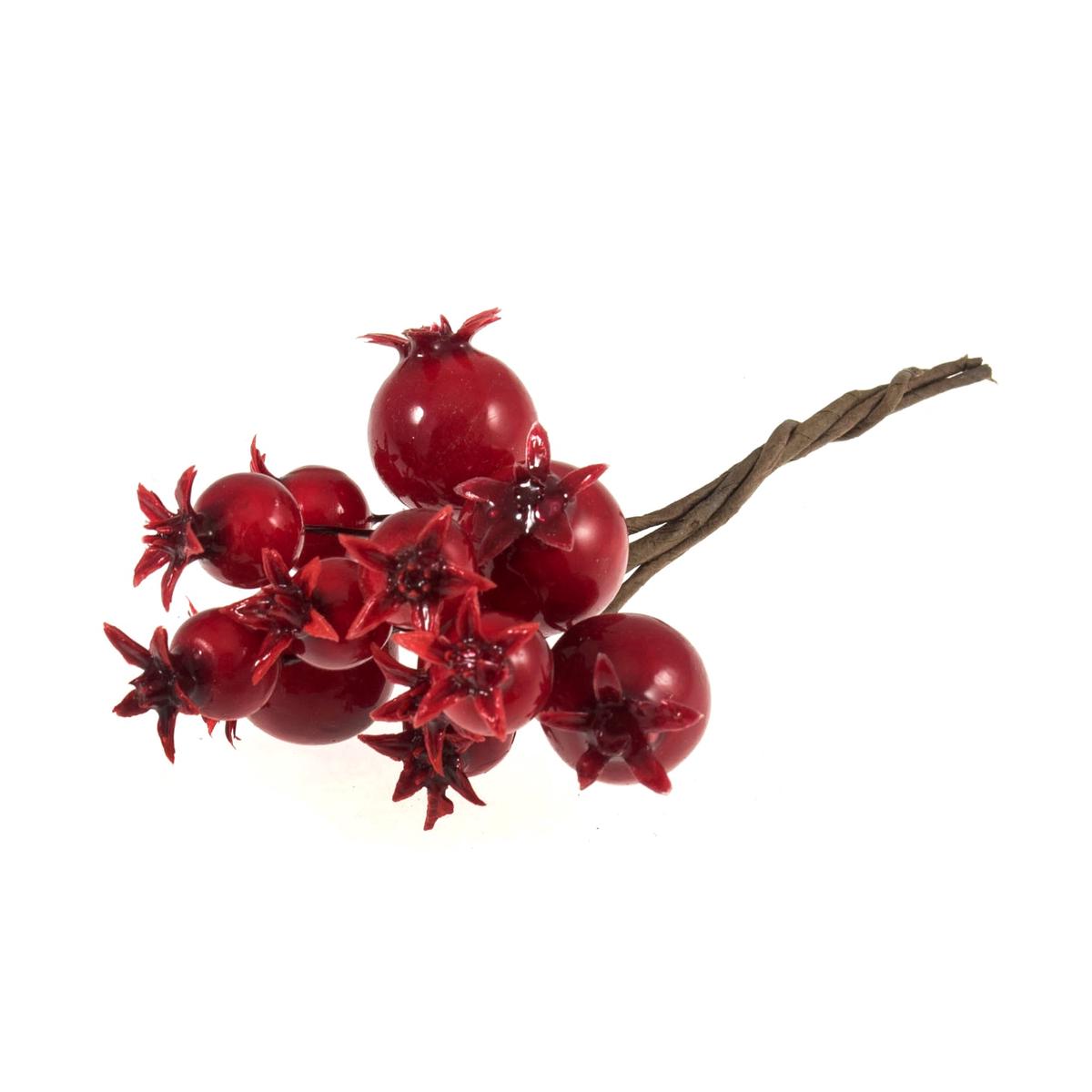 Red Pomegranates on Wire x 12 stems DISCONTINUED