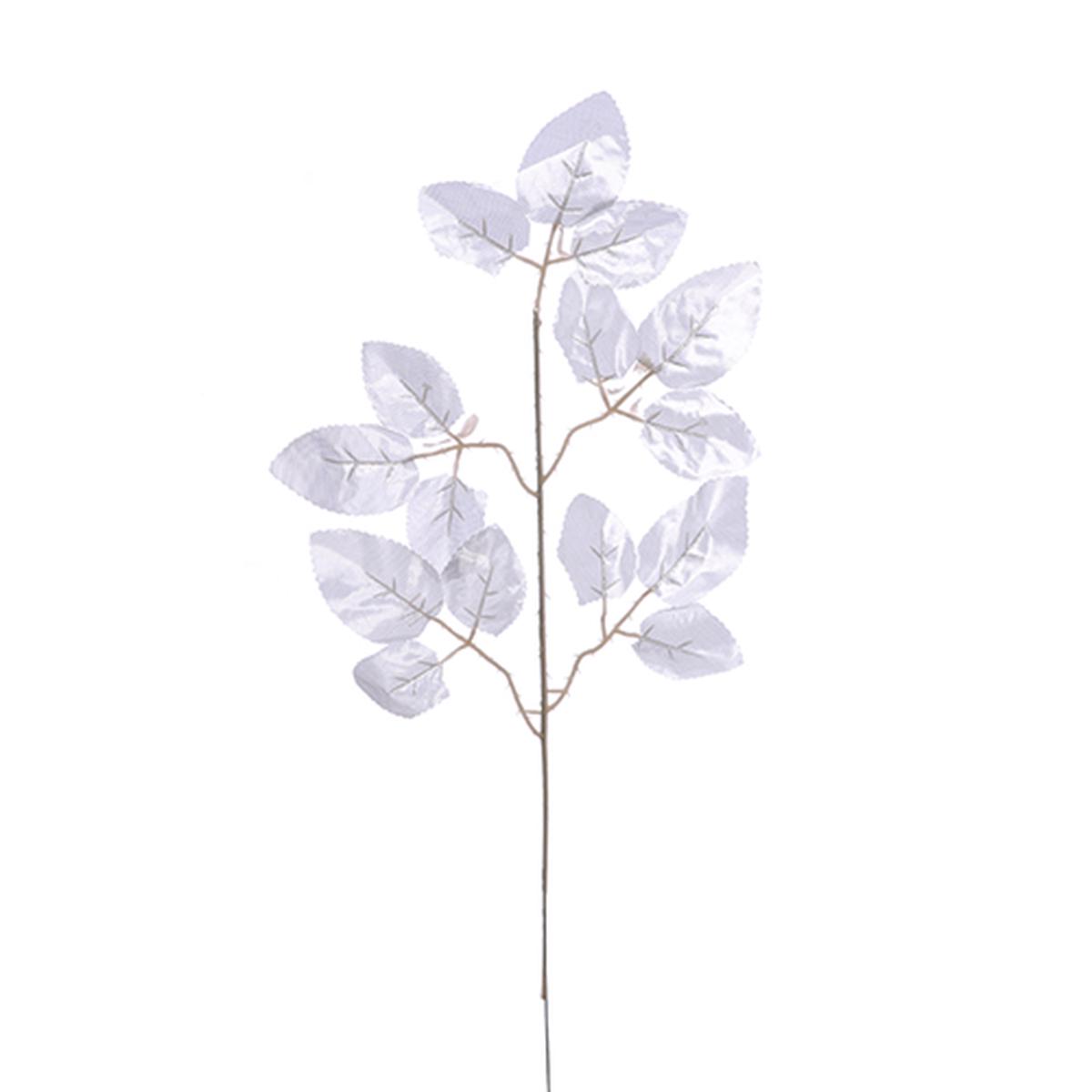 Rose Leaf Spray x 6 Stems - Metallic Silver