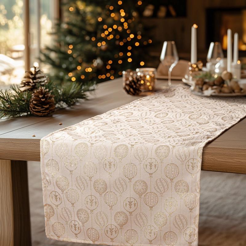 Runner Jacquard Christmas Balls 40x250cm - Default Title