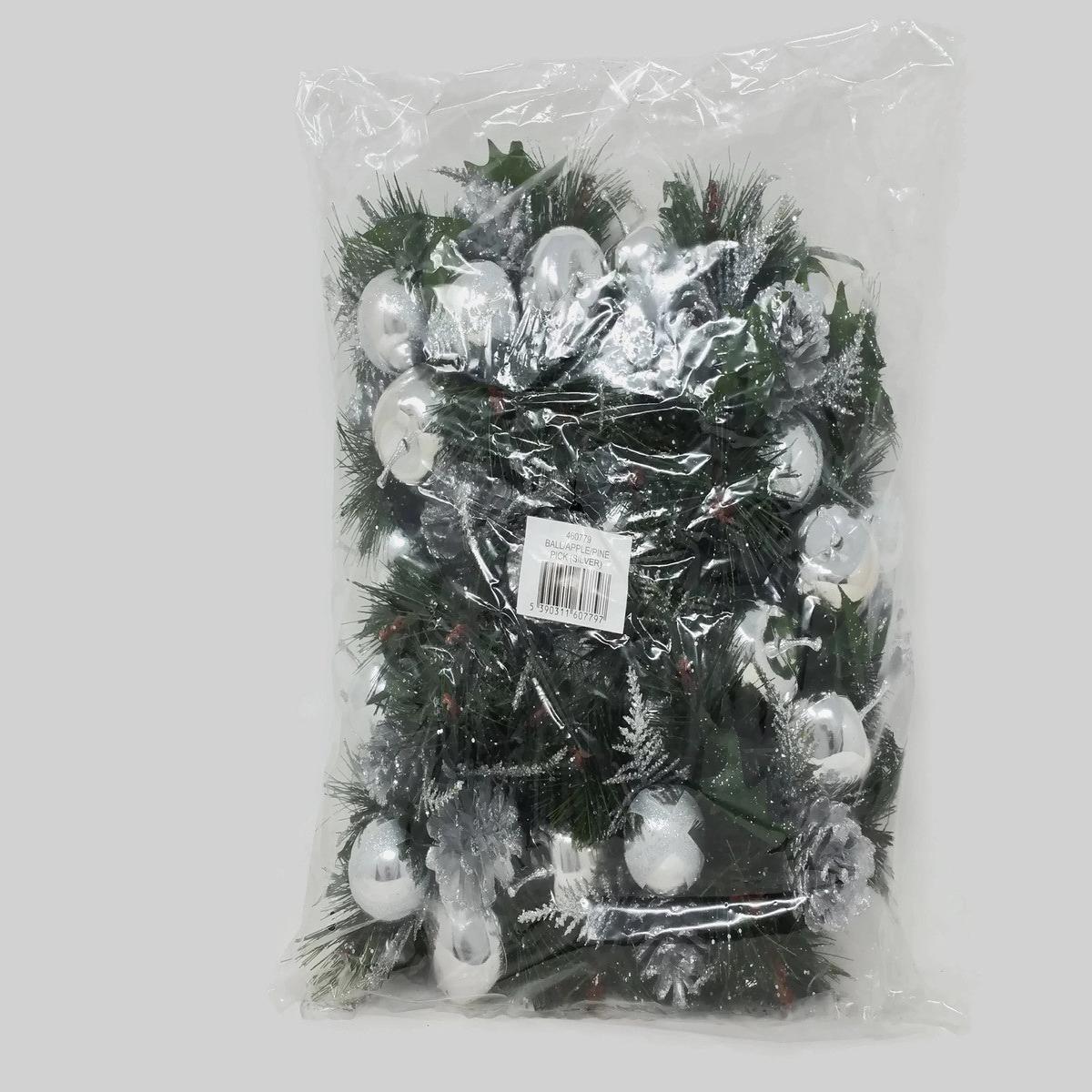 Silver Apple & Pine Cone Picks x 12 460779