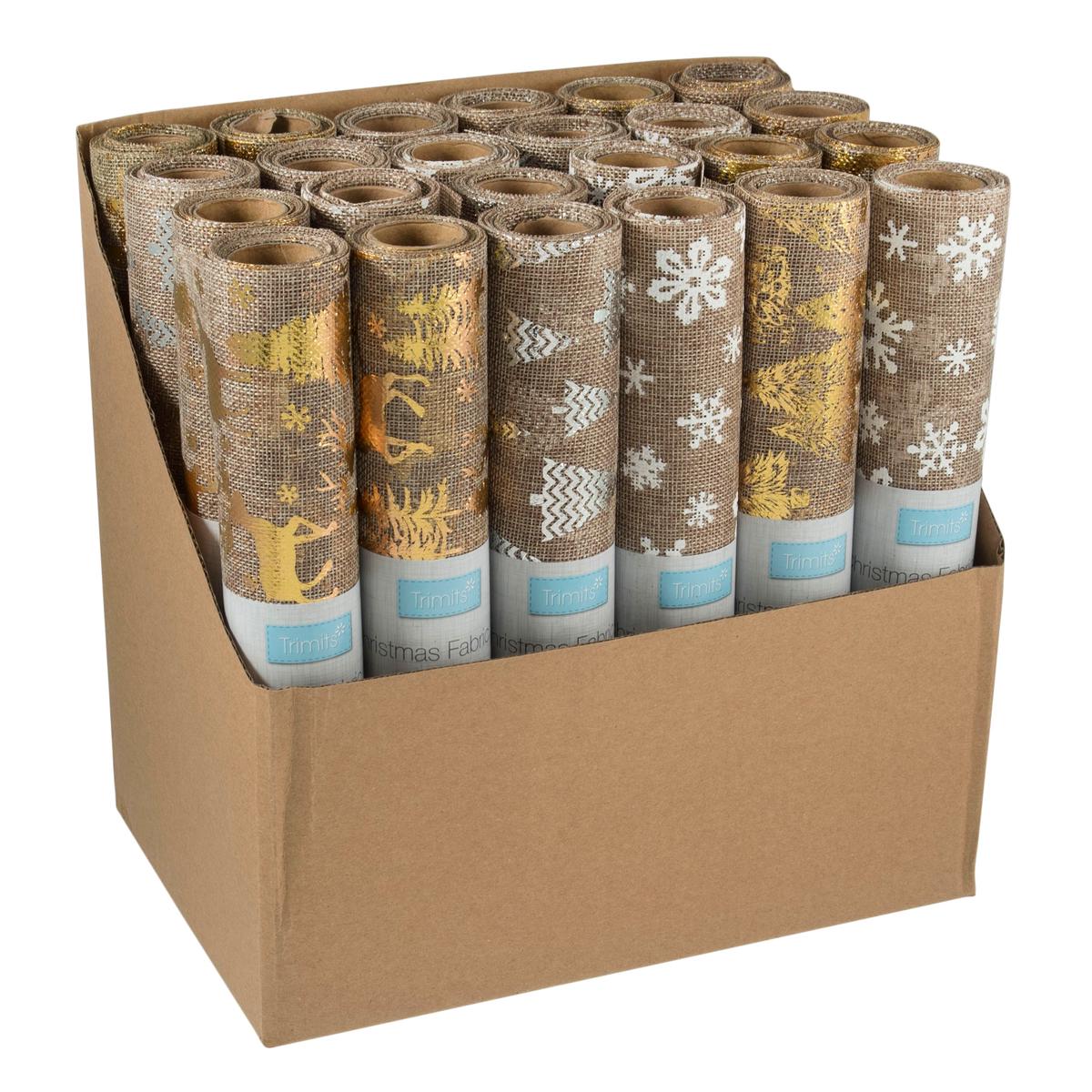 Single Christmas Fabric Roll - 2m x 28cm - Design Selected at Random