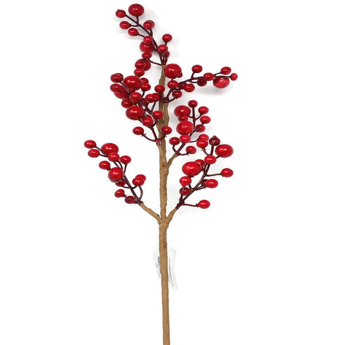 Tall Glossy Red Berry Pick x 72cm