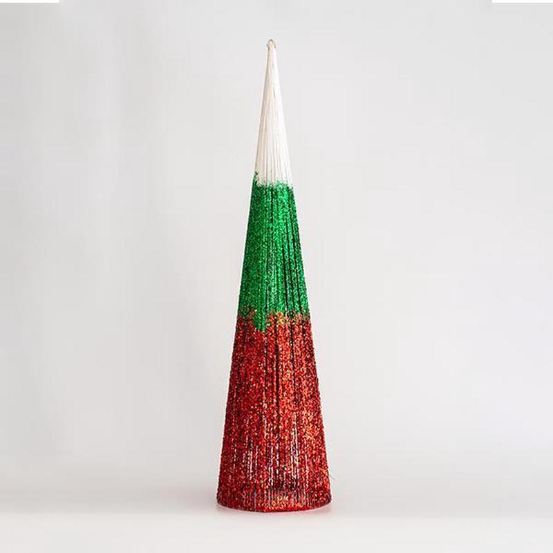TREE CONE WHITE-GREEN-RED 20x20x80 - Default Title