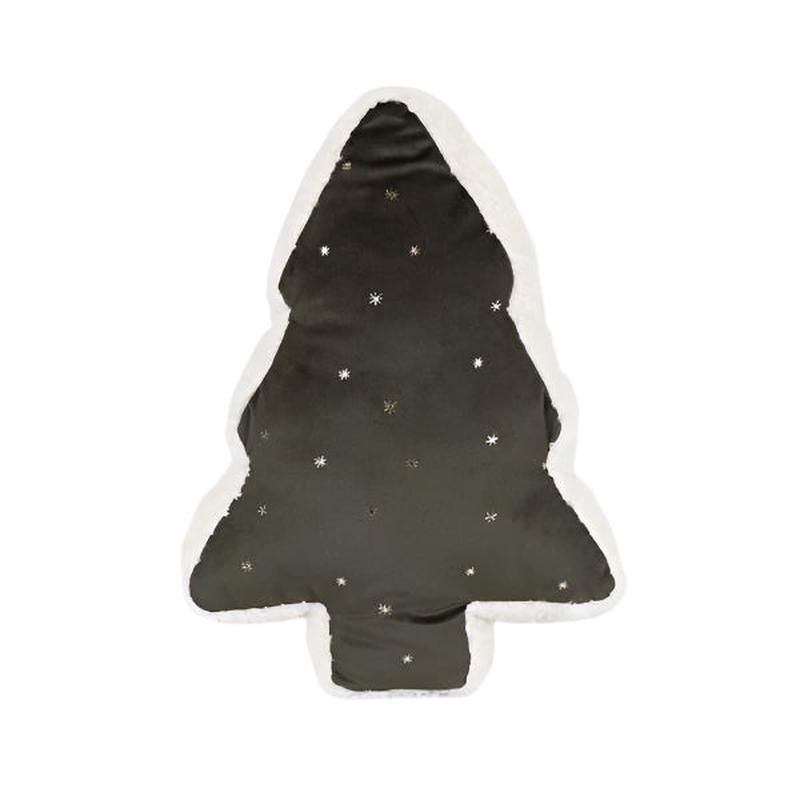 TREE CUSHION DARK GREEN VELVET WITH GOLD STARS 31x6x45 - Default Title
