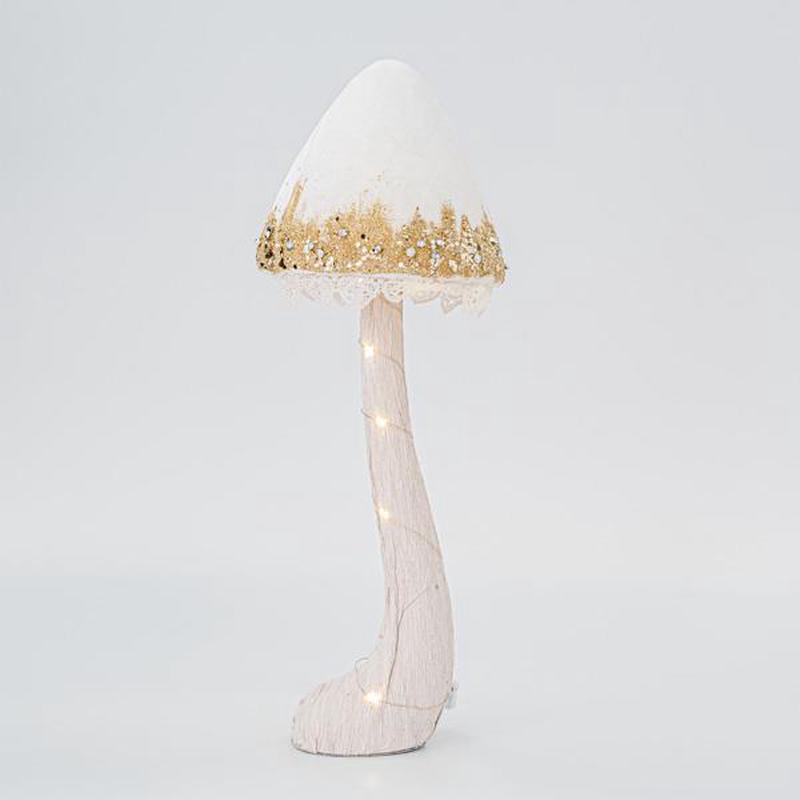 VELVET MUSHROOM WHITE ILLUMINATED 15x15x41 - Default Title