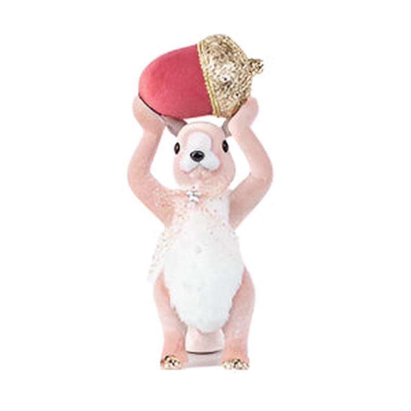 VELVET SQUIRREL WITH PINE COARSE BURGUNDY-PINK 19x9x32 - Default Title