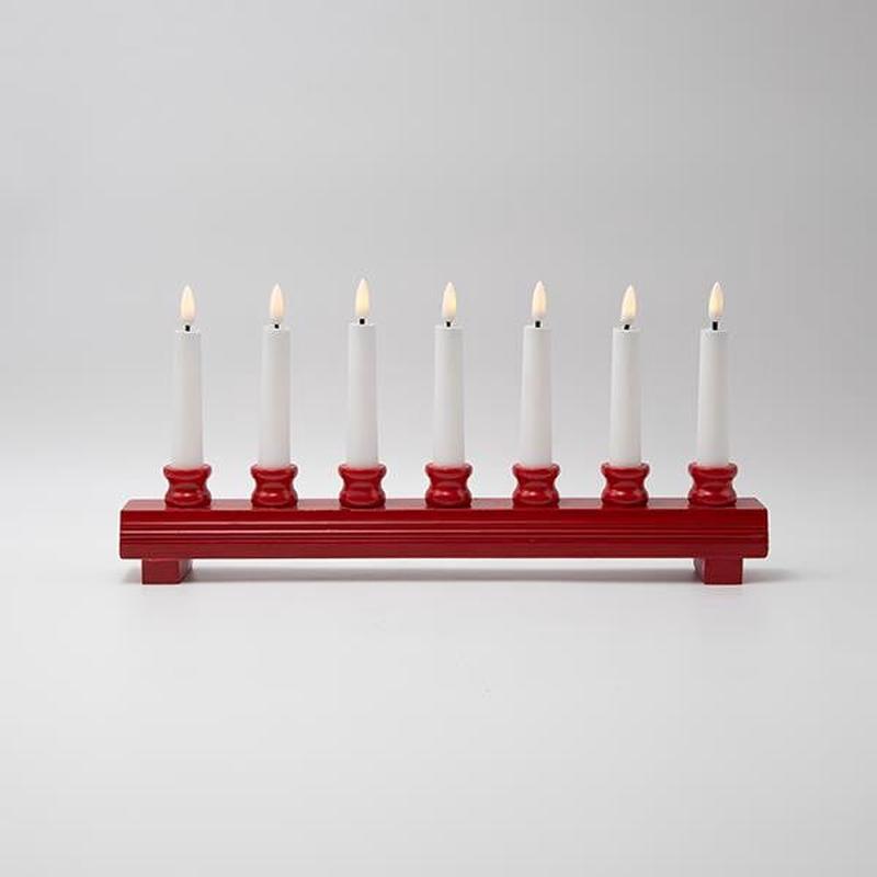 WOODEN CANDLEHOLDER ARCH RED BATTERY TIMER 39x5.5x18 - Default Title