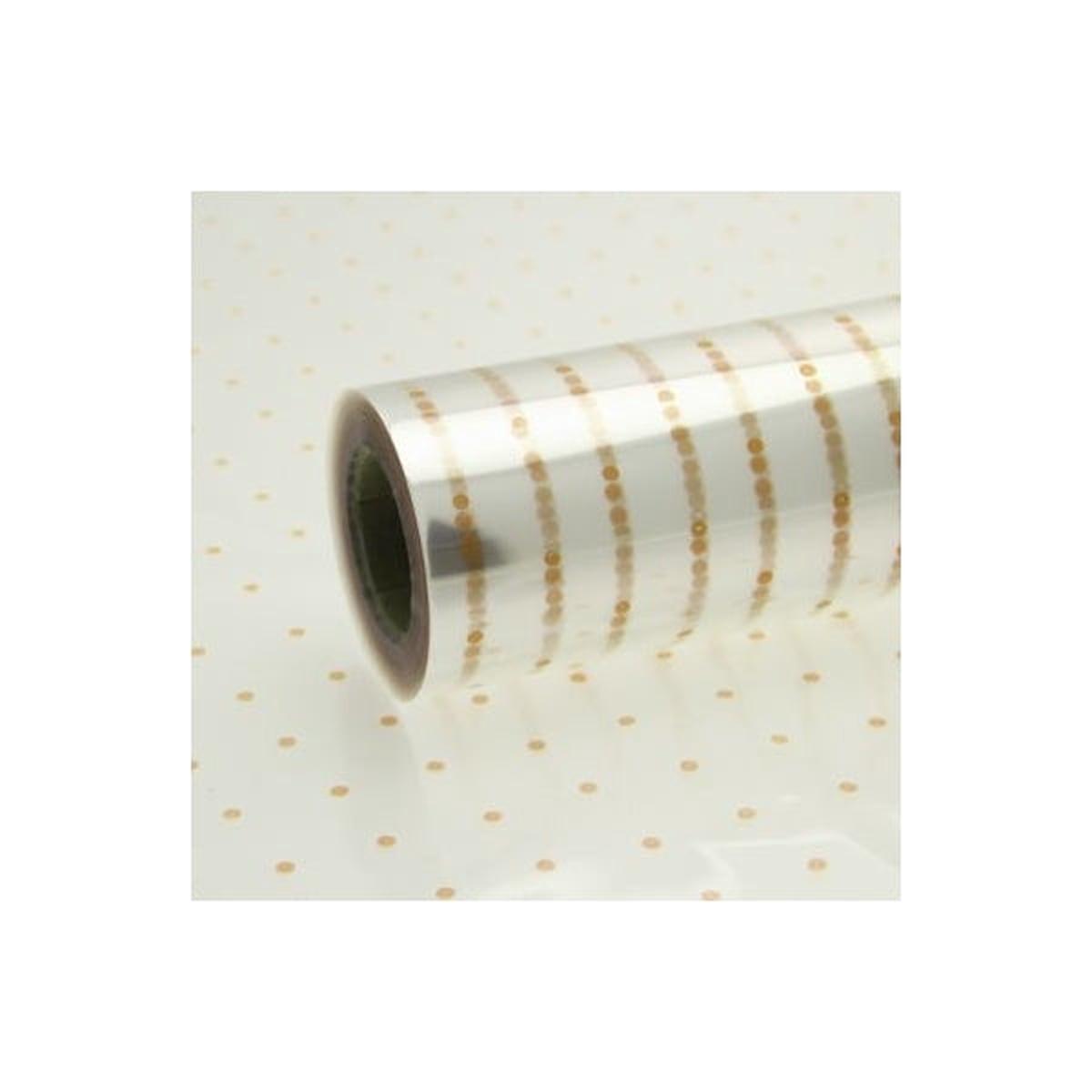 100m x 80cm Printed Dot Cellophane - Gold
