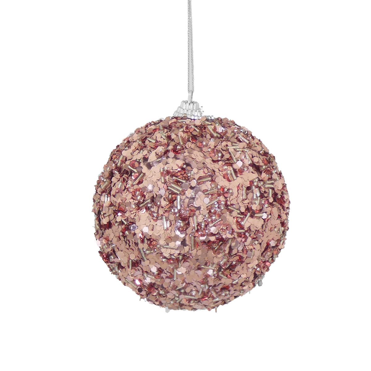 10cm Maxi Sequin Bauble - Blush