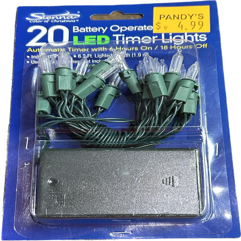 20 LED Mini Clear Battery Operated Lights