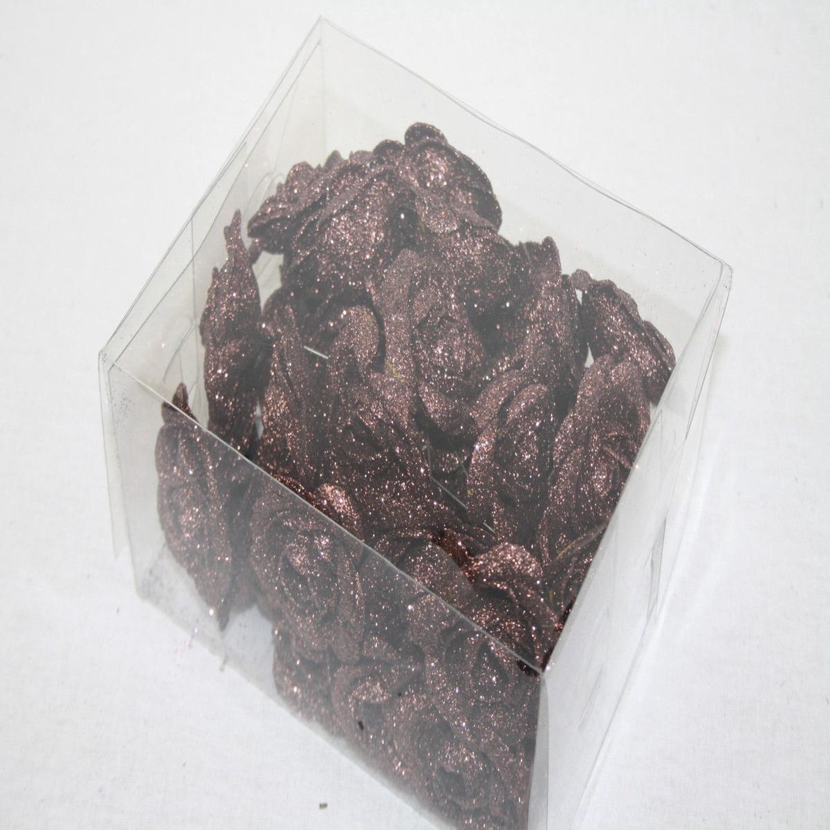 24 Glitter Rose Picks - Chocolate Brown