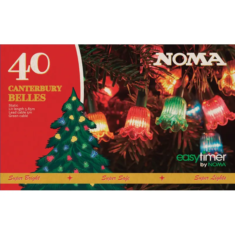 40 MULTICOLOUR LED CANTERBURY BELLE STRING LIGHT
