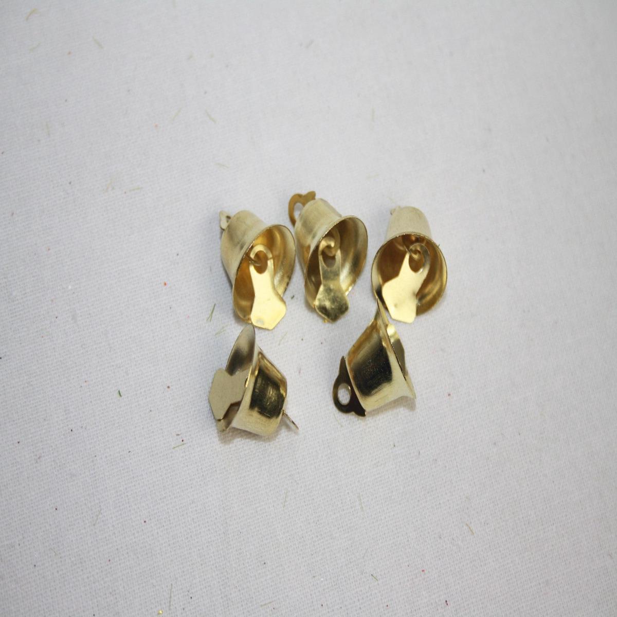 5 x Trimits Mini Liberty Bells - Gold  14mm