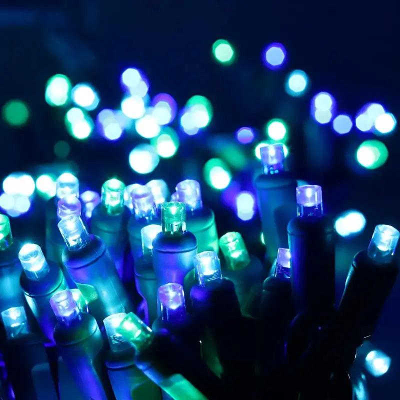 50 5mm ColorSplash Bahamas Blue, Green, Teal LED Christmas Lights, 6