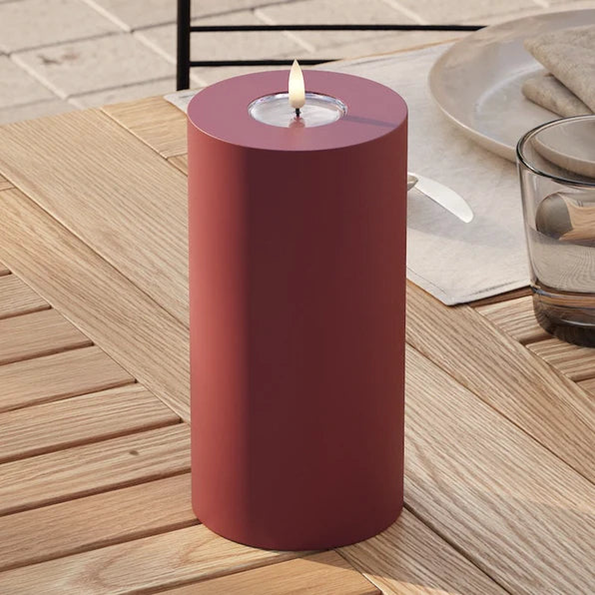 Bordeaux LED Candle 10 x 20 cm