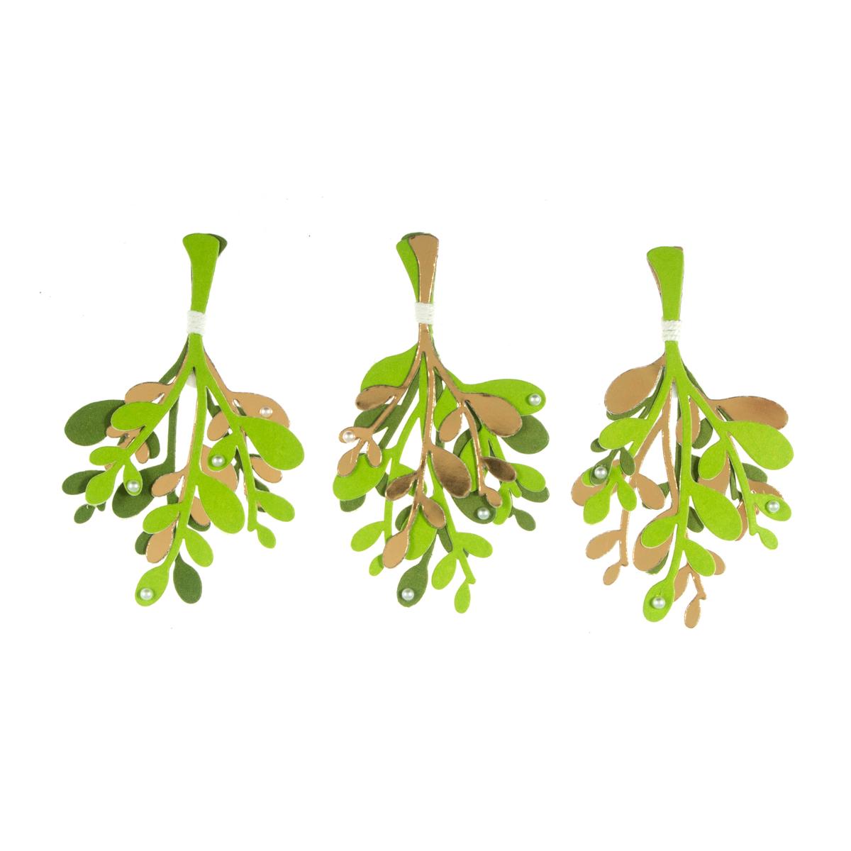 Craft Embellishments - Mistletoe pack of 3