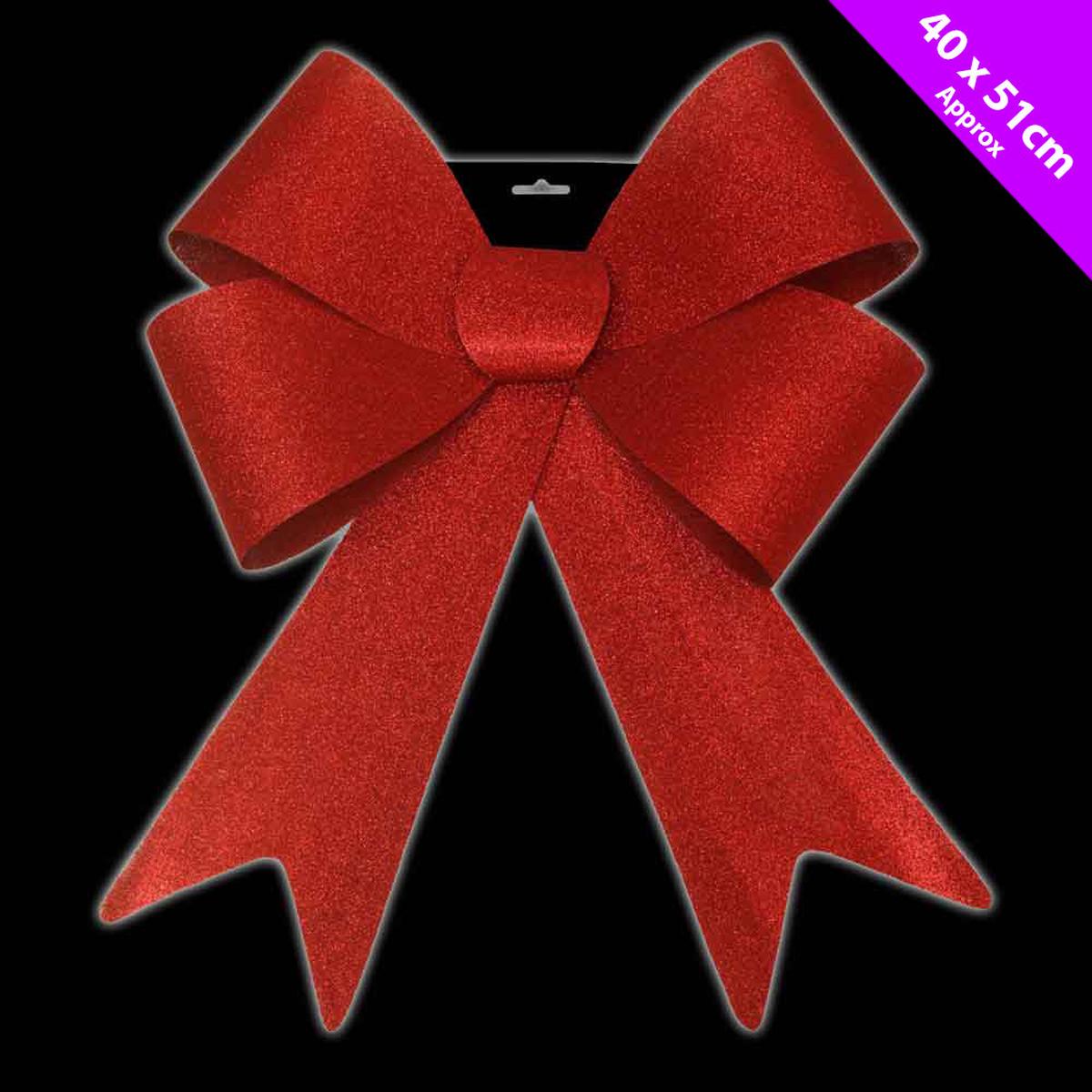 Giant Red Glitter Bow - 42 x 48cm